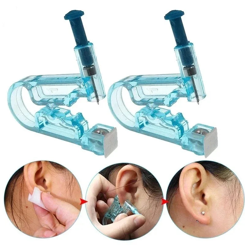 1-4Pcs Disposable Safe Painless Ear Piercing Tool, Healthy Sterile Punctur Kit Earring Studs Nose Rings Piercing Gun Set Badiee Stylez