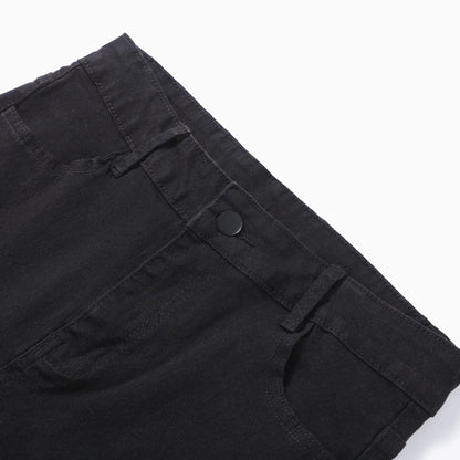 Fashion Stretchy Ripped Skinny Black Jeans Women Zipper Hollow Out Denim Jeans Casual Lady Street Bottoms