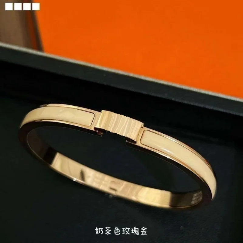 Luxury Fashion Stainless Steel Enamel Bracelet, Fashionable, Women's Festival Luxury, Colorful Jewelry Access 2025 Fashion green