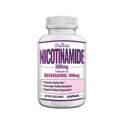 Niacinamide Vitamin B3 Capsules - Supports Brain Function and Heart Health, Boosts Energy Production, and Enhances Immunity 30count -1 bottle