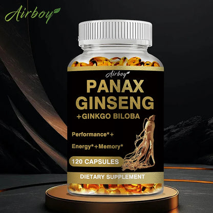 Panax Ginseng + Ginkgo Biloba - Immune Support, Enhance Physical Performance, Improve Memory, and Maintain Overall Health