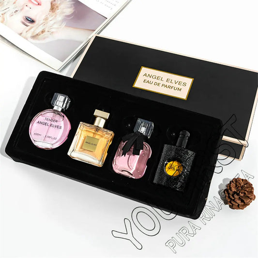 High Quality Perfume Women 120ml Perfumes Feminino Gift Box 4Pcs Set Parfum Femme Lasting Fragrance Floral Fruity Scent Spray Badiee Stylez