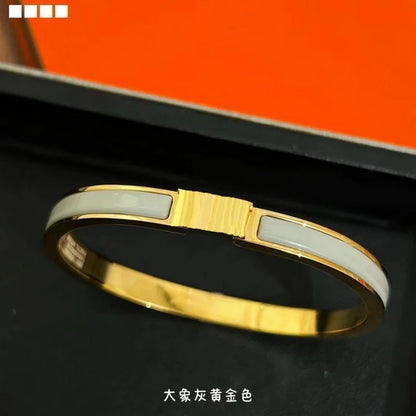 Luxury Fashion Stainless Steel Enamel Bracelet, Fashionable, Women's Festival Luxury, Colorful Jewelry Access 2025 Fashion Pink