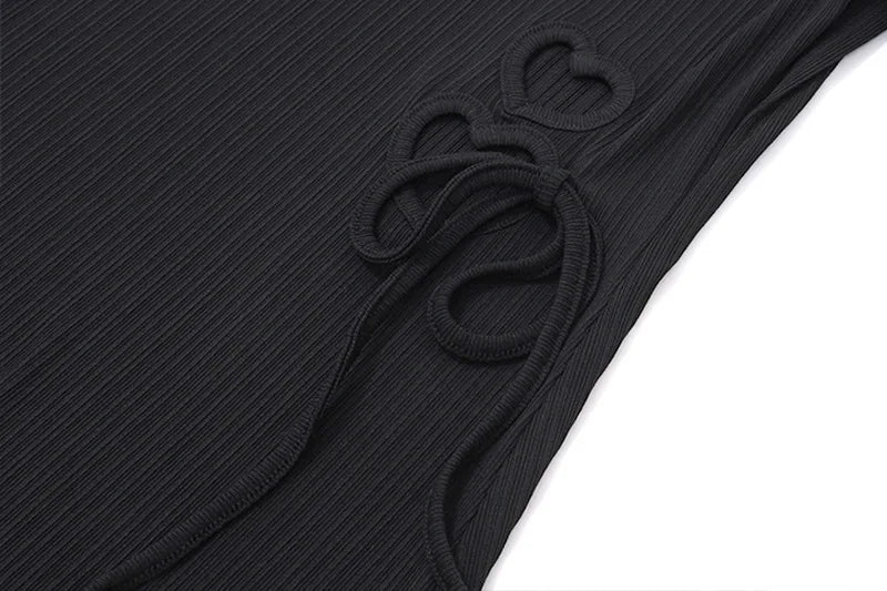 Sexy Black Dresses Autumn New Women Mini Dresses Streetwear Fashion Folds Long Sleeves V-Neck Dress Casual Slim Elegant Clothing