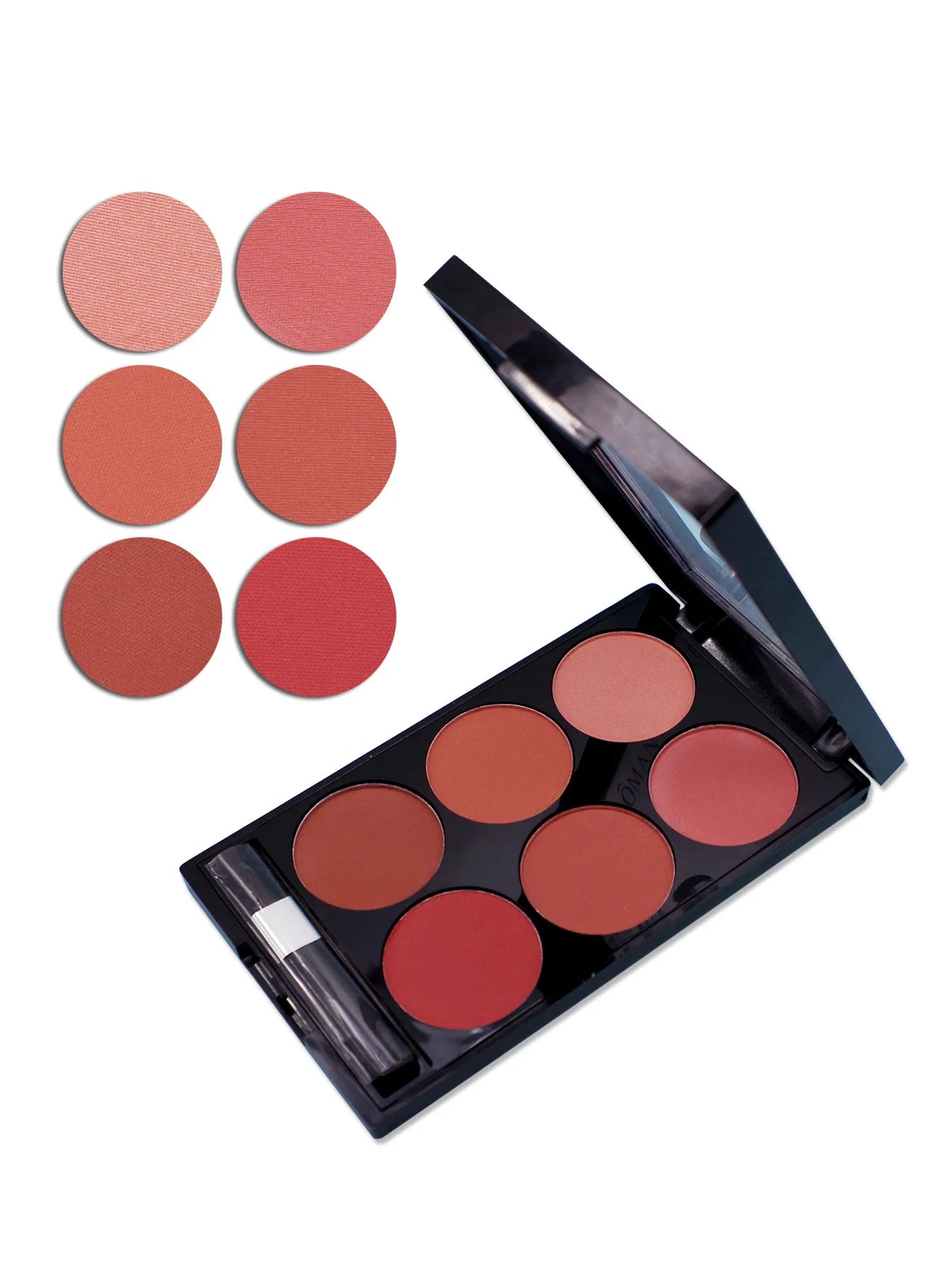 6-color blush and contouring all-in-one palette, pearlescent matte powder makeup palette