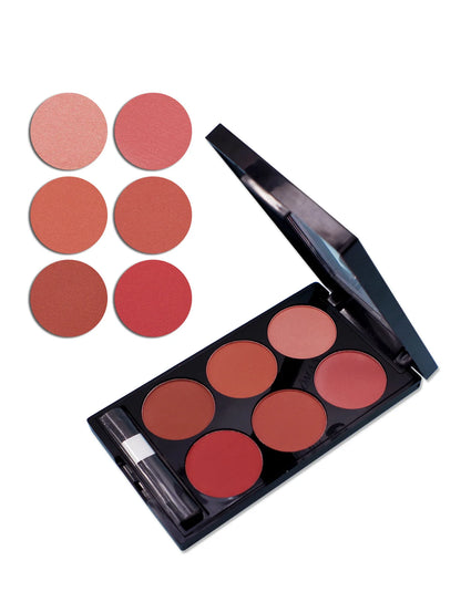 6-color blush and contouring all-in-one palette, pearlescent matte powder makeup palette