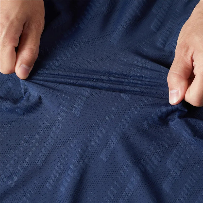 Men's Quick Dry Ice Silk T-Shirts Short Sleeve Breathable Workout Shirts Sweat Absorbing Athletic Top Gym Casual Wear 4 Colors