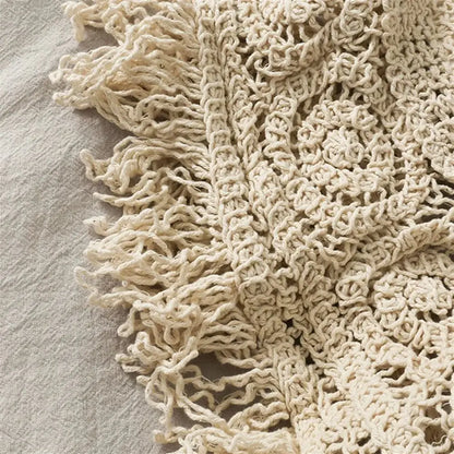 Sexy Boho Beach Holiday Camisole Halter Women Crochet Knit Swimsuit Bra Backless Vest Hollow Tassel Tank Top Women's Crop Tops