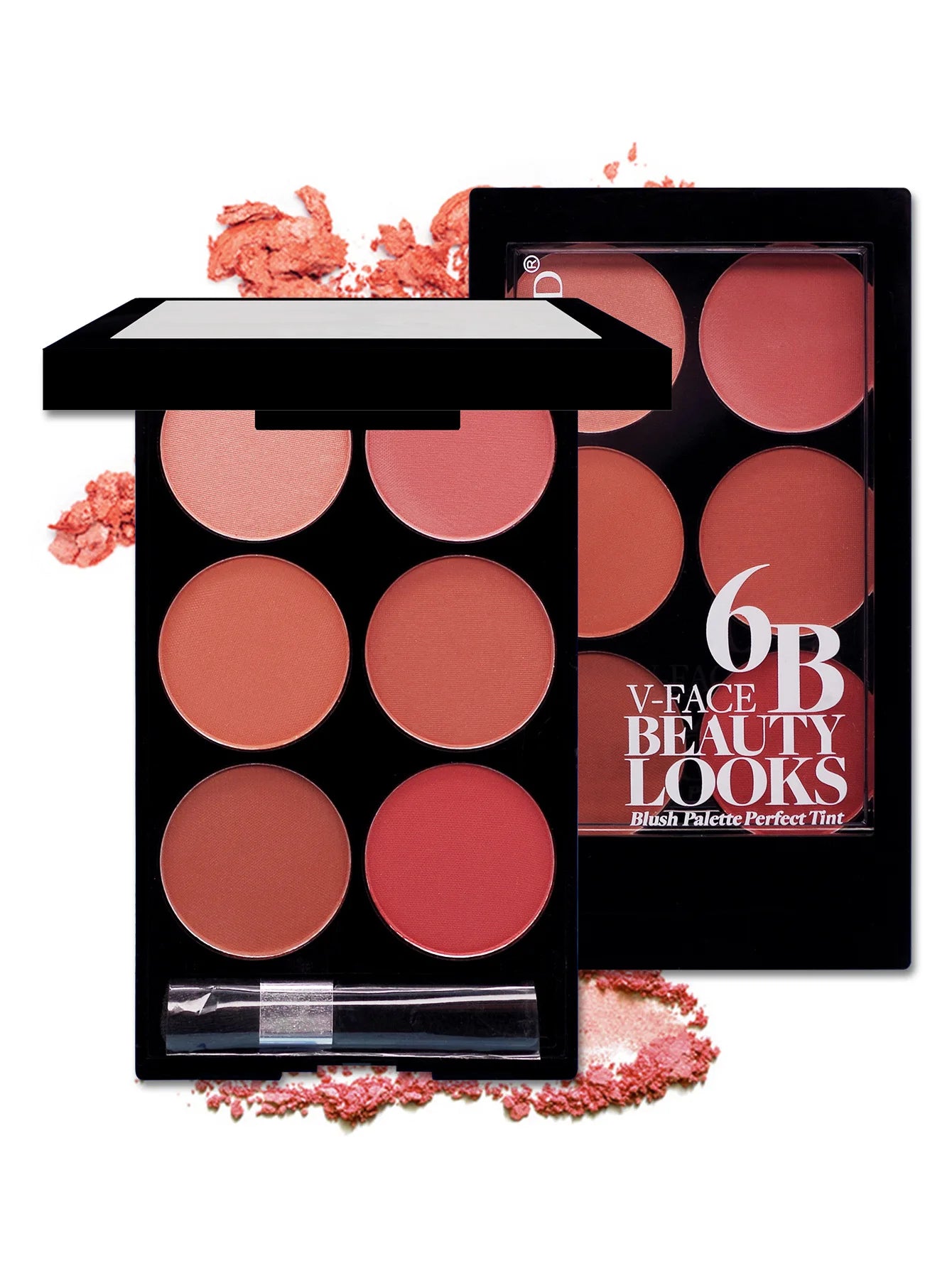 6-color blush and contouring all-in-one palette, pearlescent matte powder makeup palette