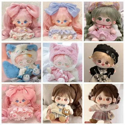 Pretty Dress Clothes for 20cm Cotton Doll, Kpop Plush Dolls Cute Outfit JK Dress Hoodie Casual Set Doll's Accessories