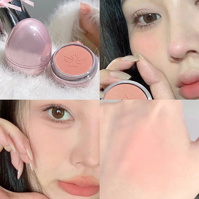 No-Mischief Blush - Multi-functional Solid Makeup Egg for Low-Saturation Gray-Pink Tint with Flawless Finish 01