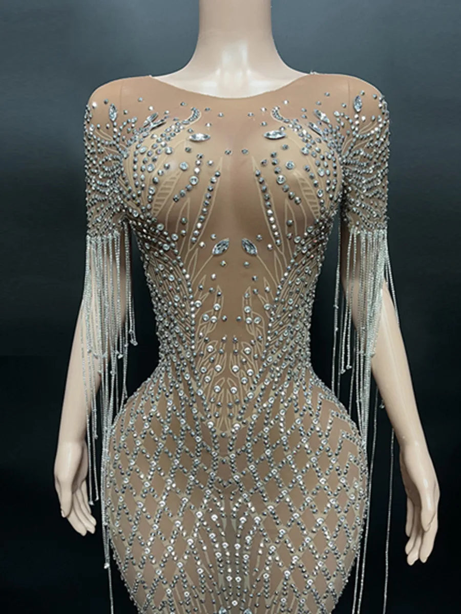 Luxury Crystal Mermaid Evening Gown for Women Sexy Long Ball Dress Wedding Party Ladies Birthday Photoshoot Elegant Eveningwear