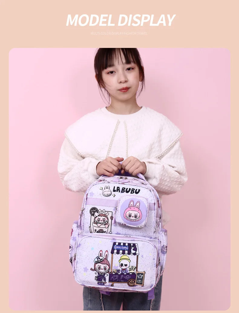 New Large Capacity Bag Children Backpack Cute Cartoon Primary School Bag Shoulder Bag New Kids Practical Portable Backpack