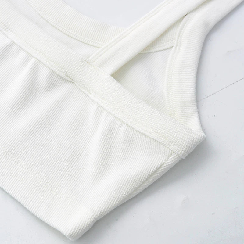 Women Sleeveless Crop Top Tank Tops Summer Sexy Casual Solid Color Streetwear Short Women's T-shirt Camisole Crop топ женский