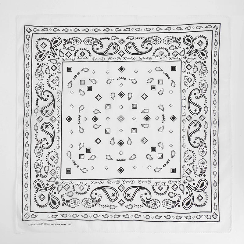 Popular Hip Hop Navy Blue Cashew Flower Bandana Men Women Outdoor Headbands Hair Band Wrist Wrap Amoeba Scarves Hair Accessories f-291