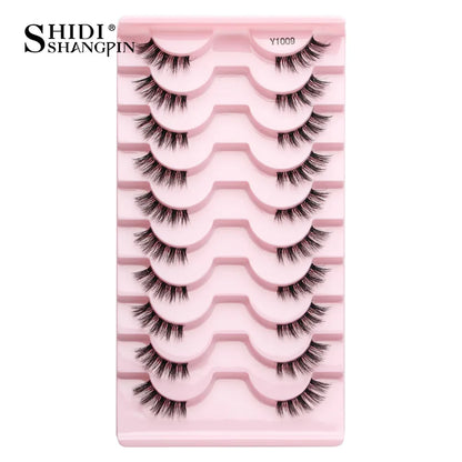 SHIDISHANGPIN 5/10Pairs False Lashes Cat Eye Eyelashes Eyelash Extension 3D Mink Half Lashes Natural Makeup faux Cils maquiagem