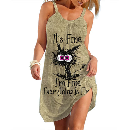 Lady Trend Streetwear Women's A-line Slip Dress Daily Soft Wear Woman Loose Dresses Summer Female Casual Cartoon Clothes Y2K DDQ-PLP09