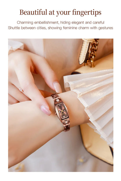 OLEVS Gold Tungsten Steel Women Watches Ultra-thin Luxury Fashion Ladies Waterproof Quartz Watch Relogio Feminino Reloj 2025