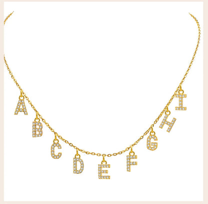 Personalized Initial Name Necklace Stainless Steel Women Alpahbet Letter Pendant ,Initial Collar Statement Charms Gift Badiee Stylez