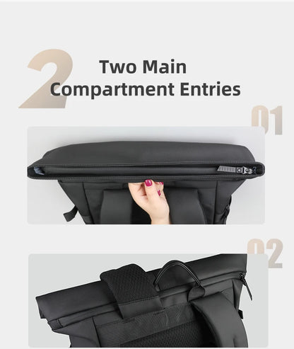 HcanKcan Expandable Roll Top Backpack Large Capacity Travel Outdoor Backpack Waterproof 17” Laptop Backpack Travel Camping Bags