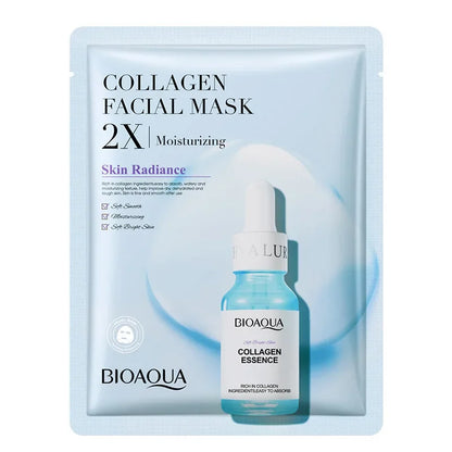 20 Pieces BIOAQUA Centella Collagen Vitamin C Facial Mask Moisturizing Refreshing Sheet Masks Hyaluronic Acid Skin Care Products 20 pieces collagen