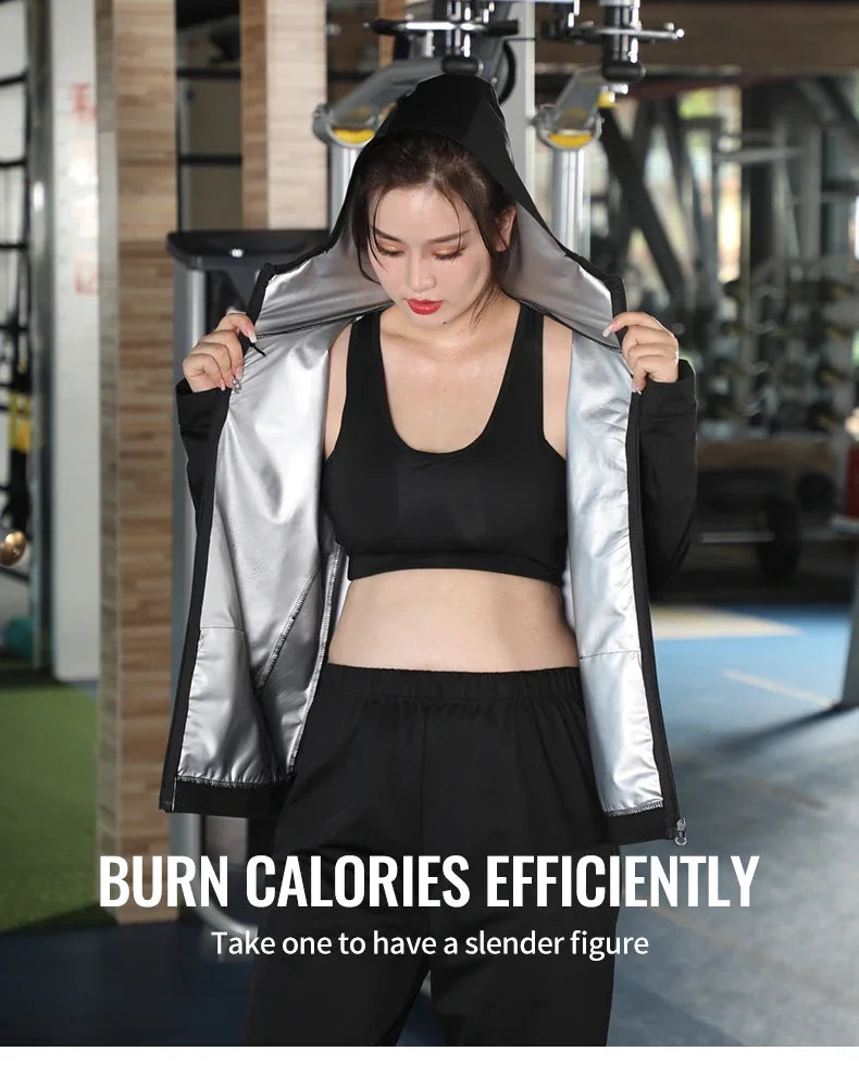 New Sauna Suit Women Plus Size Gym Clothing Sets for Sweating Weight Loss Female Sports Active Wear Slimming Tracksuit Women Badiee Stylez