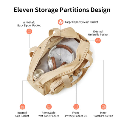 AJI Women Travel Bag Nylon Handheld Travel Bag Carry On Luggage Bag Large Capacity Weekender Gym Sport Holdall Overnight Bag