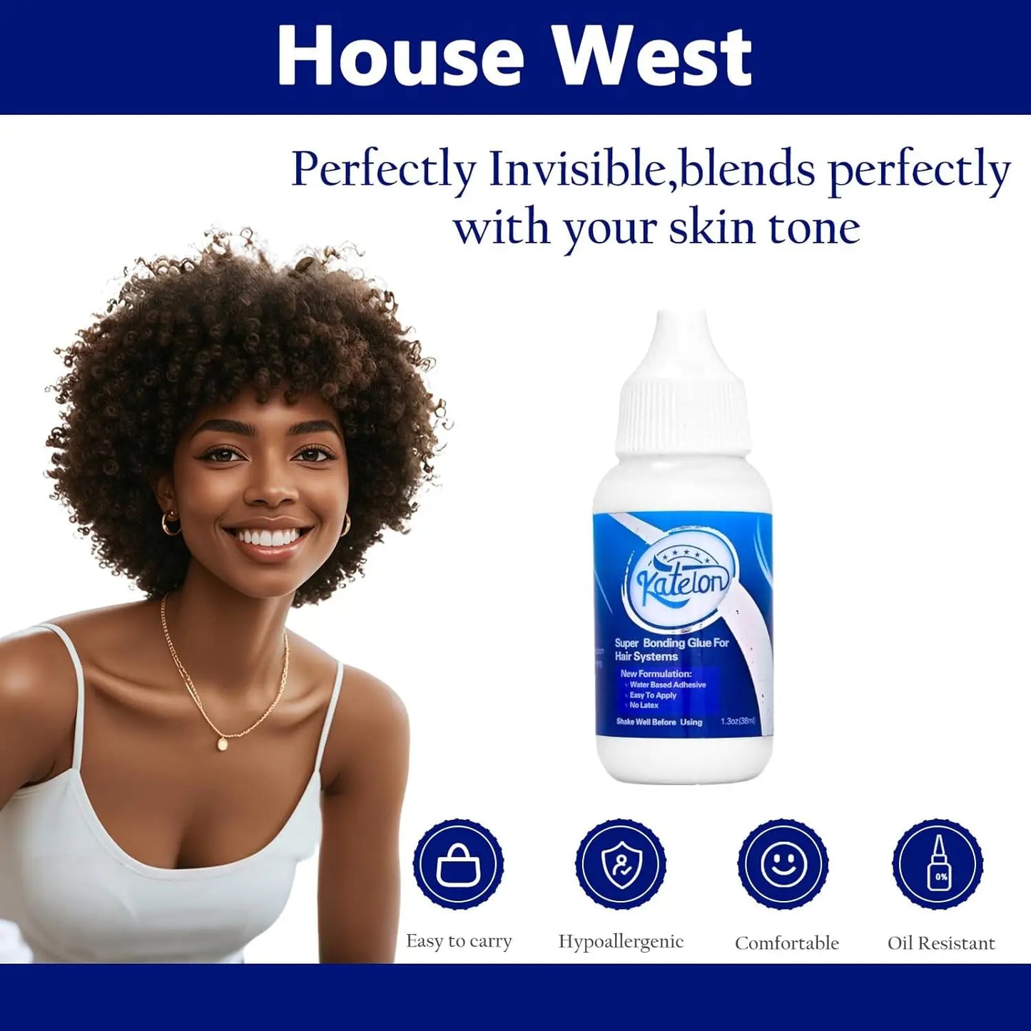 2pcs Wig Glue Strong Hold Lace Glue and Lace Glue Remover Set,Waterproof，securely，Safe Lace Front Wig Glue and Remover