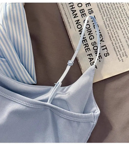 Striped Sleepwear Women Pajama Sets Spaghetti Strap Piiama Shorts Sets 2 Pieces Korean Night Wears Summer Cute Home Suit 2025