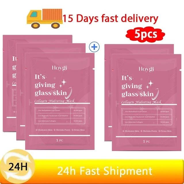 1/3/5/10PCS Collagen Face Mask Moisturizing Oil-Control Brightening Skincare Hydrating Shrink Pores Sheet Mask Beauty Skin Care Buy 3 get 2 free