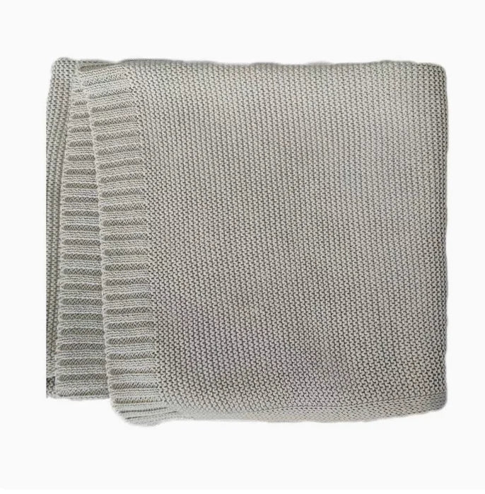 Personalized Kid Name Baby Blanket Embroidered New Born Baby Blanket Stroller Swaddles Breathable Cotton Knitted Blanket Bedding Badiee Stylez