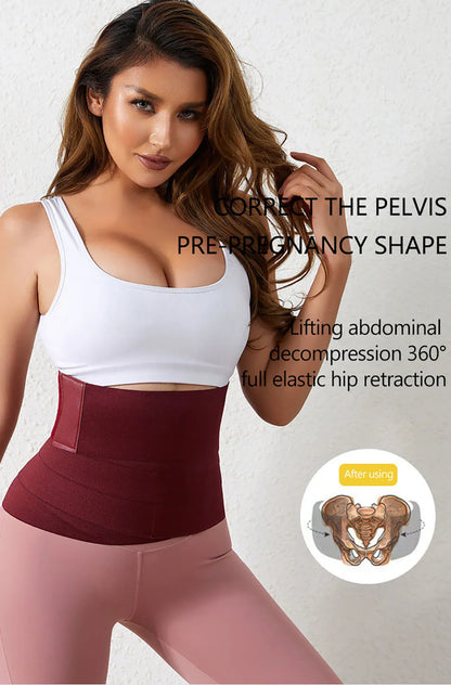 Women Hook and Loop Abdominal Slimming Bandages with Elastic Wrap Daily Use and Effective for Post-Gym Maternity Supplies