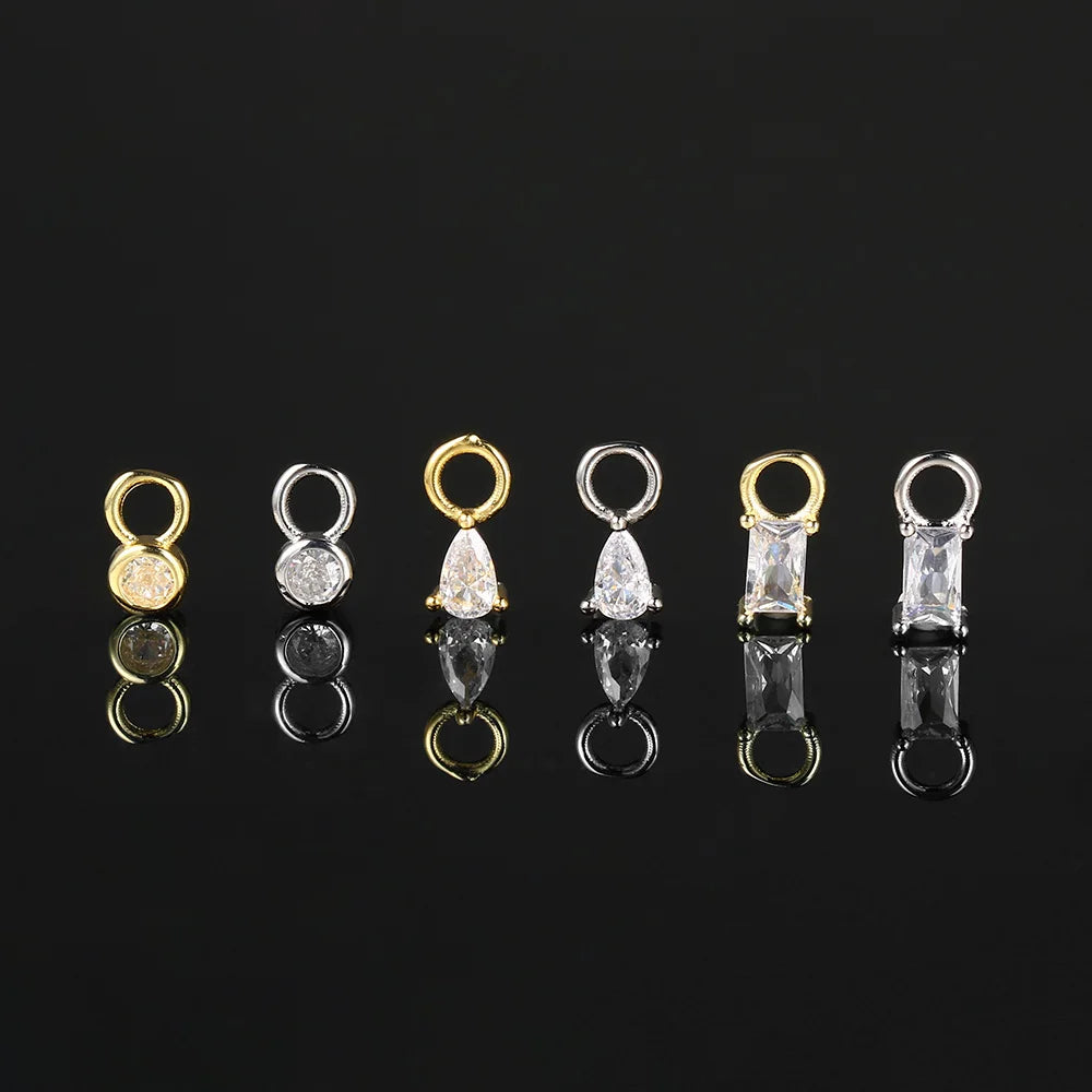 1PC Little Star Moon Snake Crystal Charms Pendant Helix Daith Earrings for Women Hanging Matching Piercing Lobe Tragus Jewelry