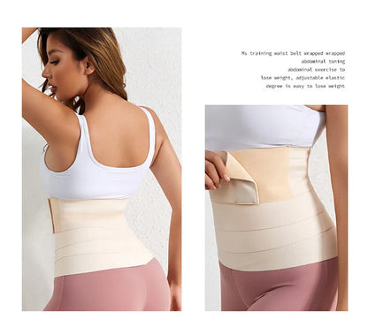 Women Hook and Loop Abdominal Slimming Bandages with Elastic Wrap Daily Use and Effective for Post-Gym Maternity Supplies