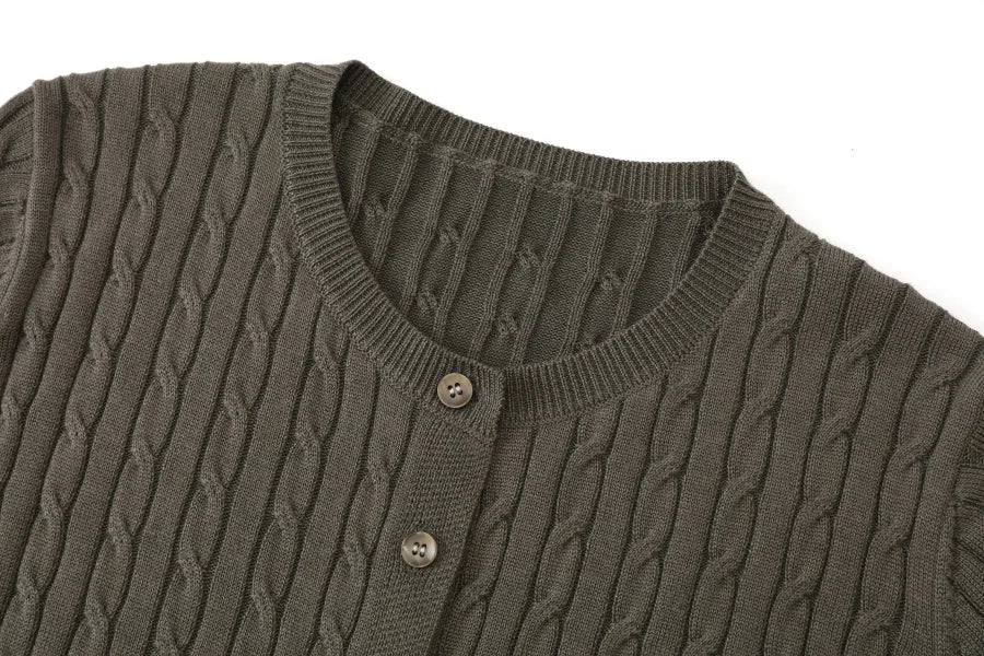 AS AW25 new design knitting cable cardigan + ribbing mockneck dress maxi length match for lady wear