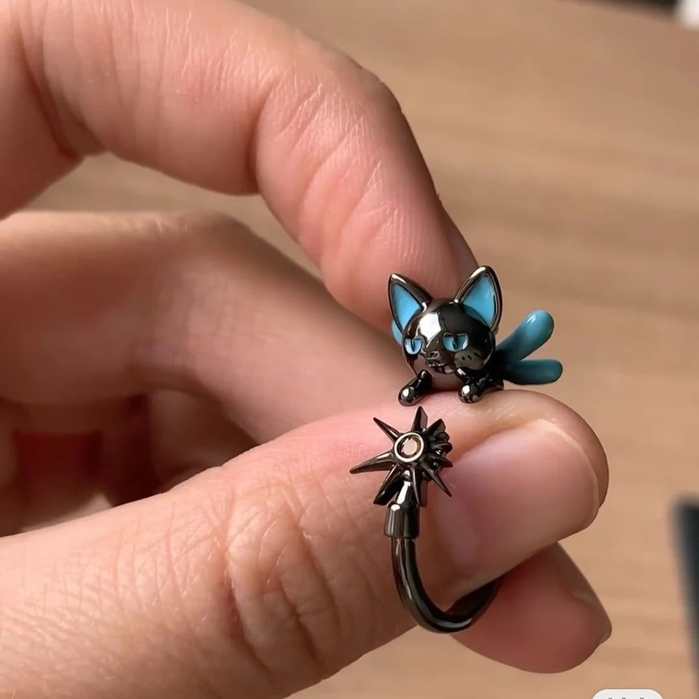 Anime Card Captor Sakura KINOMOTO SAKURA CERBERUS Cosplay Ring Girl Kawaii Cartoon Rings Jewelry Accessories Christmas Gift A resizable