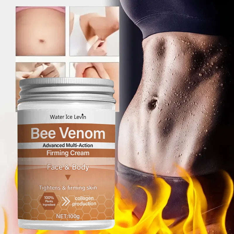 Bee Venom Firming Abdominal Cream - Plant-Based, Moisturizing and Moisturizing Contains Hyaluronic Acid Suitable for All Skin Types, Gentle for Sensitive Skin, Turmeric Skin Care