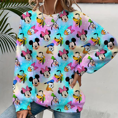 Mickey Mouse Print Women Hoodies Sweatshirts Streetwear Cute Oversized Hoodies Pullover Cropped Hoodies Females Y2k ANZ5JZ0201