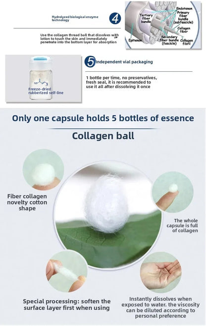 Korea Facial Hydrolyzed Silk Protein Collagen Thread Ball Serum Moisturiz Hydration Lifting Firm Fine lines Essence SkinCare