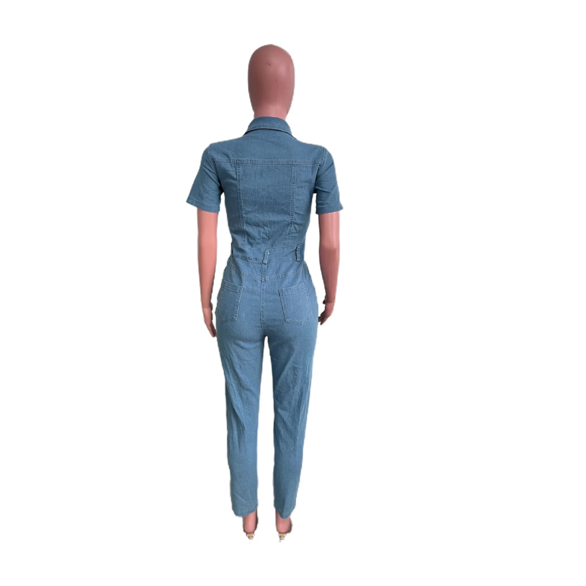 Women Jeans Washed Denim Pencil Pants Ankle Length Jean Single Breasted Overalls Pockets Solid Basics 2024 Skinny Spliced