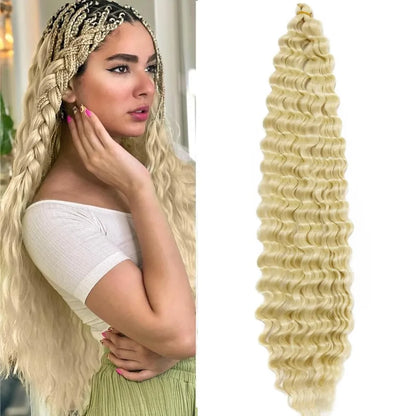 Synthetic Curly Braiding Hair 30 Inch Ocean Wave Crochet Hair for Black Women Long Deep Wave Wet and Wavy Braiding Hair Badiee Stylez