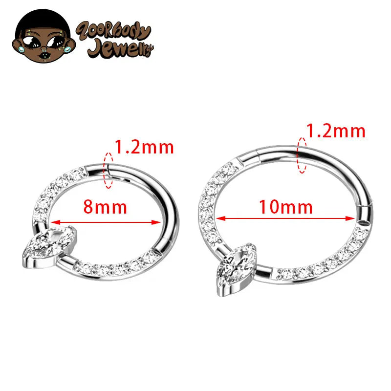 ASTM F136 Titanium Nose Rings Septum Piercing 16G Marquise Earring Helix Daith Piercing Punk Implant Grade Titanium Body Jewelry Badiee Stylez