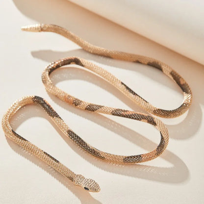 Snake Creative Jewelry Personalized Hot Iron Flexible Twisted Jewelry Bendable Snake Head Pendants Girl Women's Necklace Badiee Stylez