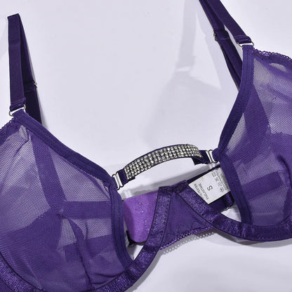 Ellolace Rhinestone Lingerie Onlyfans Kit Sexy Push Up Underwear Without Censorship Matching-Two-Piece Onlyfans Fantasy Clothing