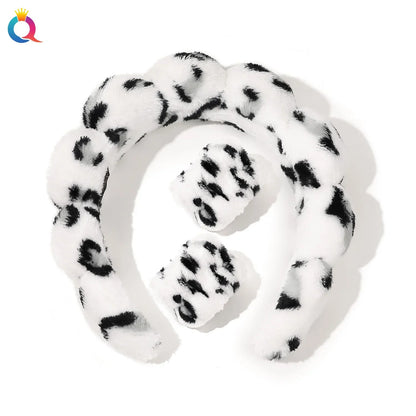 Wash Face Headbands For Women Puffy Sponge Hair Bands Cuff Waterproof Bands Absorbent Wristbands Girls Hair Accessories Set Badiee Stylez