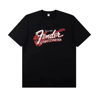 2025 Fender Jimi Hendrix Fender Electric Guitar Peripheral T-shirt Short-sleeved Rock Band Guitarist Performance Costume 2