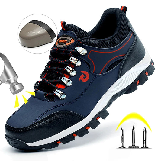 Steel Toe Cap Shoes For Men Work Boots Puncture-Proof Work Safety Shoes Protective Working Shoes Male Footwear Security Sneakers - Badiee Stylez