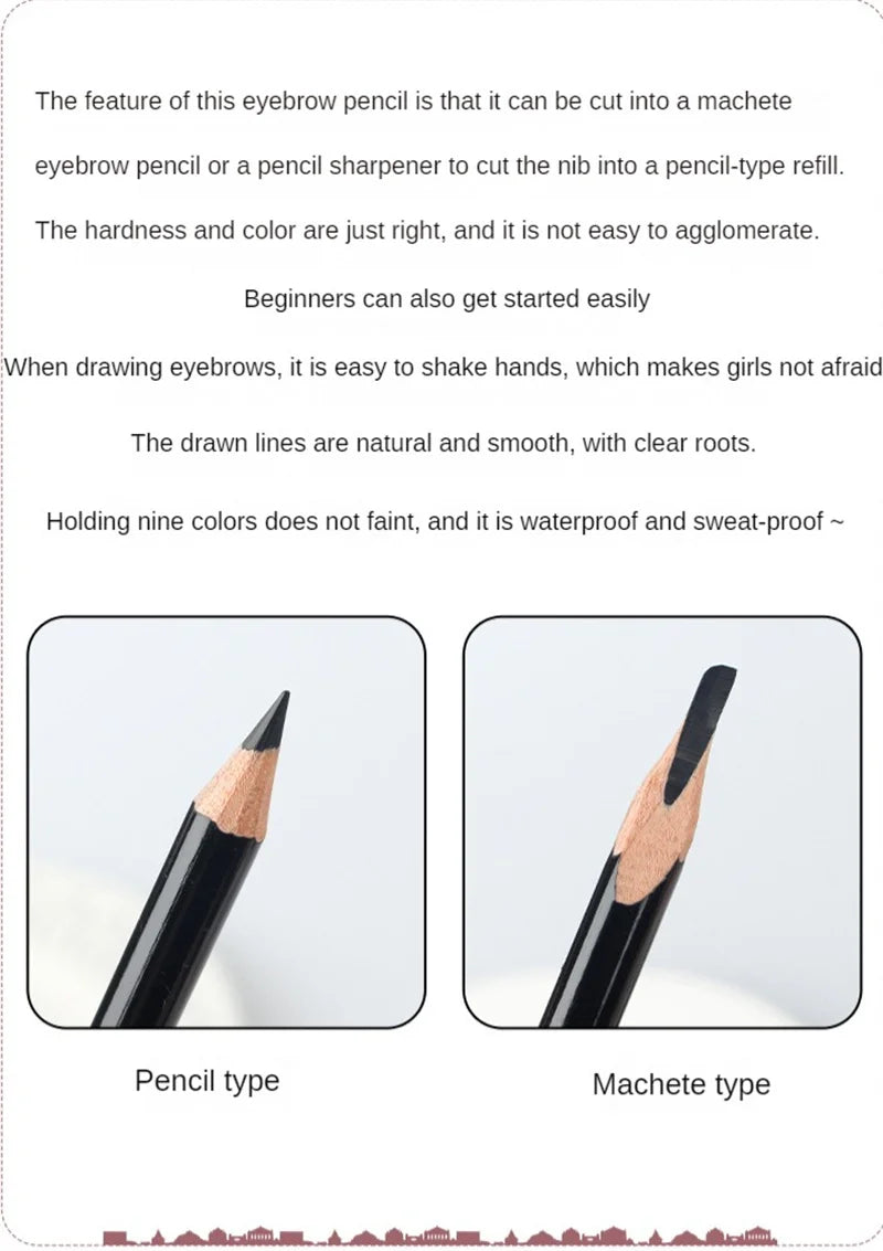 Pencil-shaped Wooden Eyebrow Pencil Waterproof Sweat-proof Eyebrow Pen Smooth Eyebrow Pencil Lasting Not Easy To Faint Cosmetics
