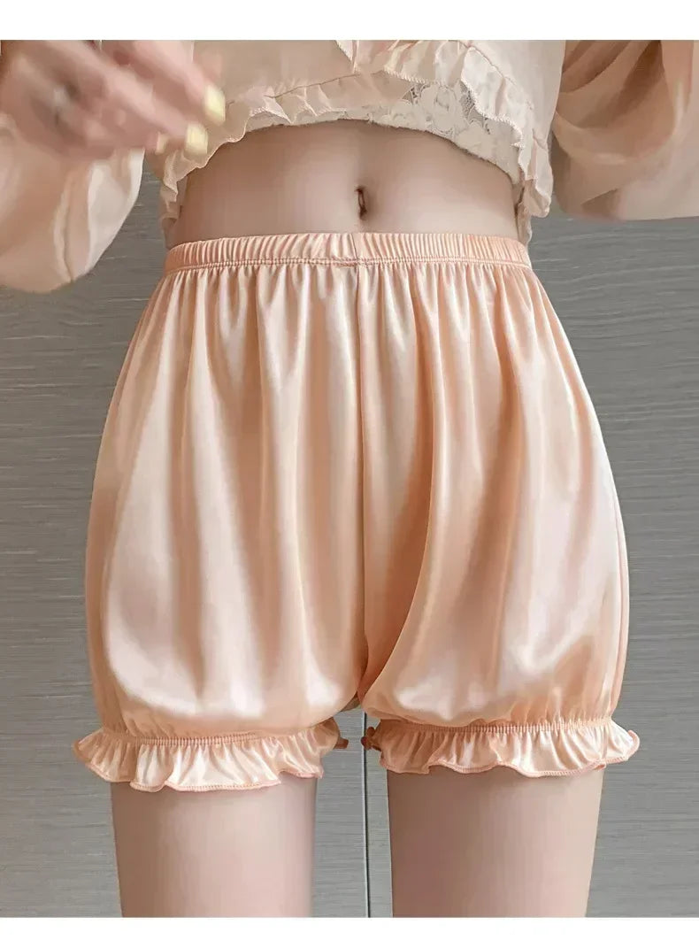 Summer Thin Safety Pants Women JK Leggings Women Anti-slip Safety Pants Women Loose Wear Shorts Home Pajama Pants Women White