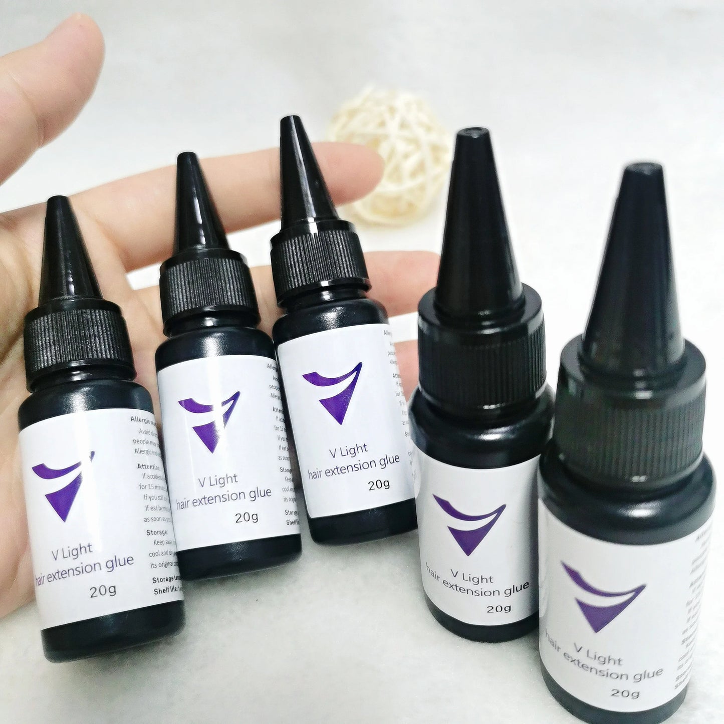 1PC 20gHair Extension Tools V-Light Technology Hair Extension Set Wig Hair Piece Real Hair Fast Grafting Tool Firm and Traceless